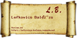Lefkovics Balázs névjegykártya